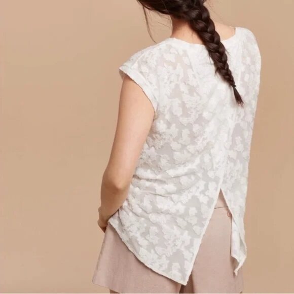 Wilfred Anvers Pink Floral Open Cross Back T-Shirt Blouse S - Picture 7 of 7